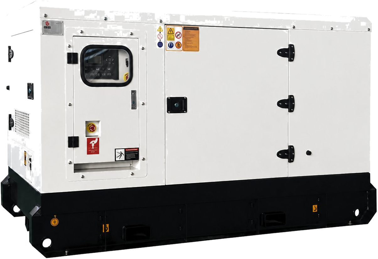 Silent diesel generator set for commercial and industrial buildings
